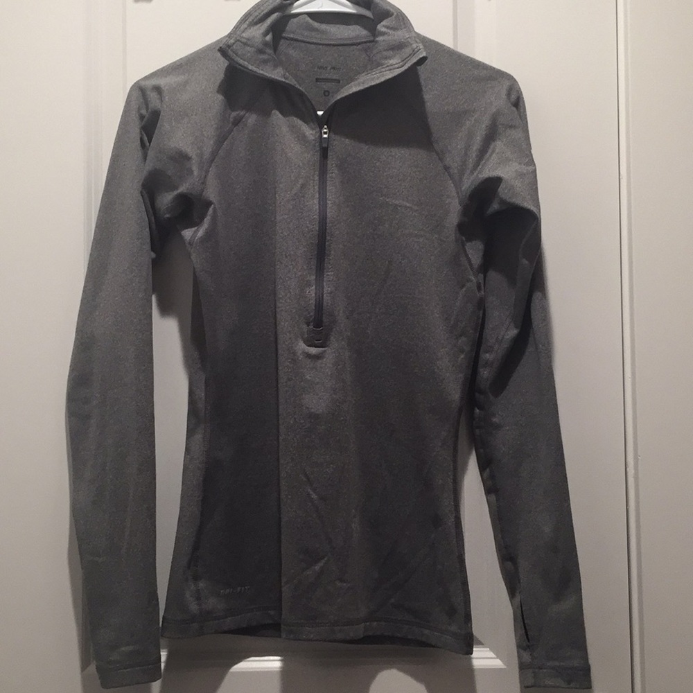 NIKE PRO DRI-FIT Gray Half-Zip Sports Jacket